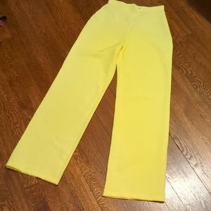 Pretty Little Thing high waisted butter yellow trousers